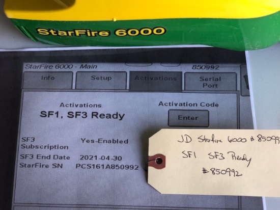 Starfire 6000 GPS receiver, SF1 & SF3 ready, s.n. 413755