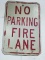 No Parking Fire Lane sign