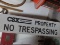 CSX No Trespassing sign