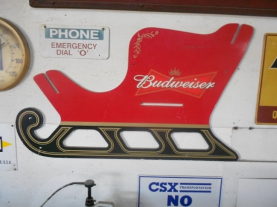 Wood Sleigh Budweiser sign