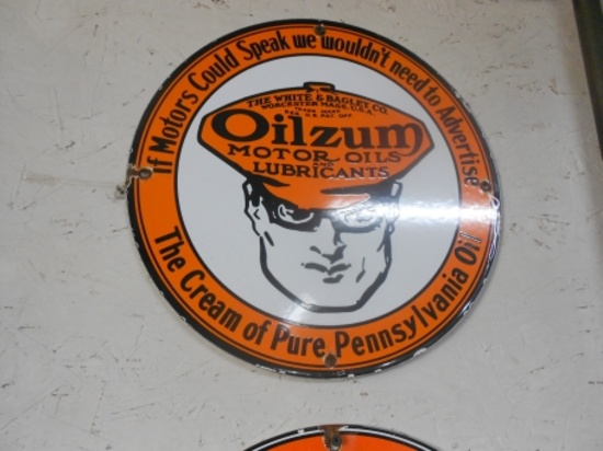 Oilzum Pennsylvania Oil, believed to be orig.	sign