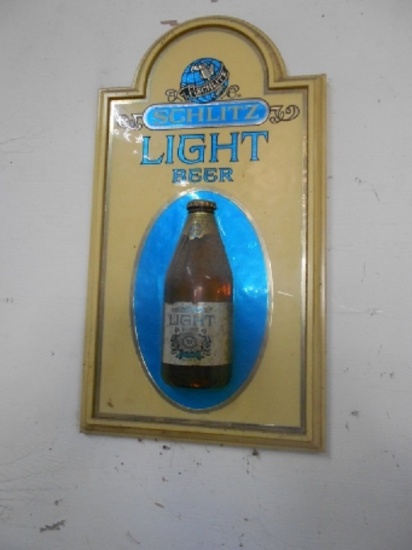 Schlitz Light Beer plastic sign