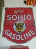 High Test Sohio gasoline – porcelain sign w/some damage
