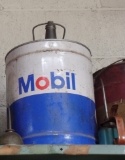 5 gal. Mobil Oil can – sm. cap missing