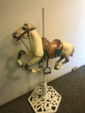 50-60's alum. carousel horse on stand (prof. restored)