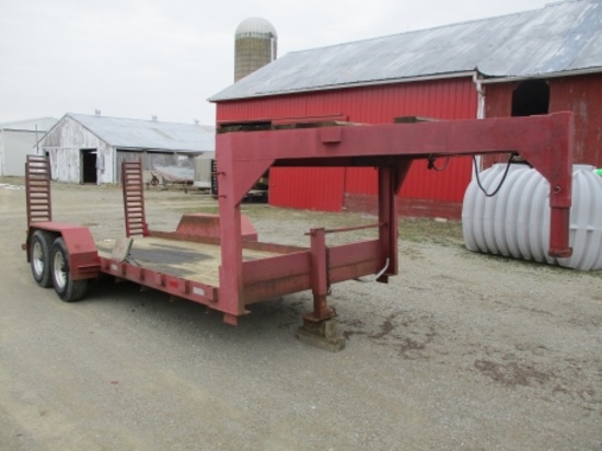 1997 Cronkite gooseneck 18’ x 80” heavy duty axle flatbed, tandem axles