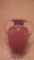 Cranberry opalescent vase,