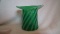 Green opalescent vase