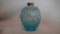 Blue opalescent oil lamp base,