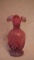 Cranberry opalescent vase,