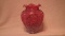 Cranberry opalescent vase