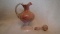 Pink, orange, white swirl pattern cruet,