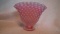 Pink opalescent vase, hobnail pattern, unmarked Fenton, 4”H x 4.5”W