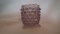 Plum opalescent footed toothpick holder, hobnail pattern, 2.75”H x 2”W