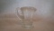 White opalescent topped clear bottom pitcher toothpick holder with handle, 2”H x 2.25”W