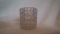 White opalescent toothpick holder, checkerboard pattern, 2 3/8”H x 2.25”W