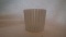 White opalescent toothpick holder, vertical stripes pattern, 1 7/8”H x 2 1/8”W