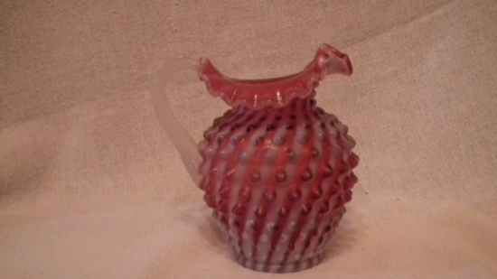 Cranberry opalescent pitcher