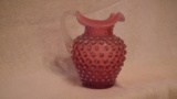 Cranberry opalescent pitcher