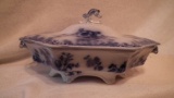 Flow blue covered dish