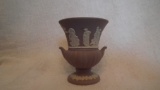 Lavender handled urn vase, marked Wedgwood Made in England, 3 3/8”H x 2 7/8”W