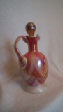 Orange, red, white drapery pattern cruet