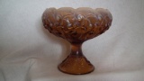 Cameo opalescent bowl on a pedestal