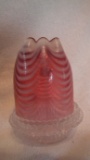 cranberry opalescent fairy lamp