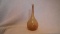 Vase, clear amber, white at top rim, jack in the pulpit, signed Terry Crider 1980, 8 7/8”x4”