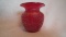 Vase, spittoon style, red iridescent