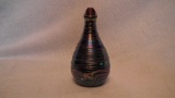 Vase, carnival with white design toward base, carnival threads, signed Crider 1988, 4.75”x2.5”