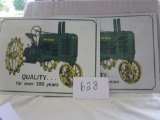 3 JD metal antique tractor signs