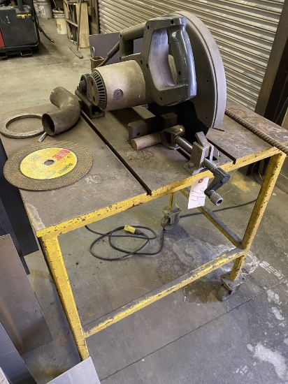 14" chop saw on steel stand