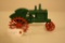 Green cast iron tractor red wheels/metal