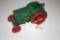 Case green tractor on steel