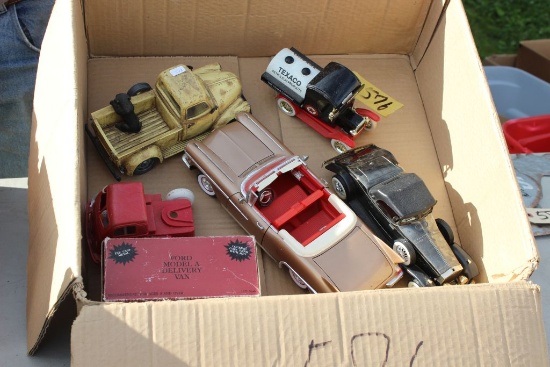 Box lot of 6 cars & trucks