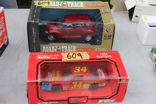 2 scale model cars-PT Cruiser, #34 Nascar