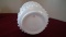 Fenton, white hobnail basket, crimped top edge, 9” x 5 1/2”