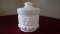 Fenton, white humidor with grapes, unmarked, 7” x 6”