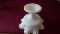 Fenton, custard candy dish on pedastal, hand painted dogwood blossoms, crimped top, Alice Farley, ma