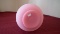 Fenton, pink satin vase, crimped wavy top, marked Fenton, 7 1/2” x 5”