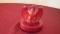 Fenton, red agate eagle, marked Fenton, 4” x 4”