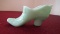 Fenton, green shoe with bow, unmarked, 2 1/2” x 4 1/2”