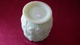 Fenton, green lily pad planter/vase, marked Fenton, 5” x 5 ¼”