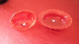 Fenton, red hen on nest, unmarked, 4 1/2” x 6 1/2”