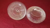 Clear hobnail covered candy dish, 4” x 4 1/4”