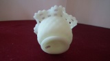 Fenton, custard basket weave candy dish, unmarked, 3 1/4” x 5”