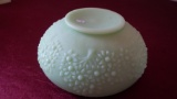 Fenton bowl/ candy dish, light green orange blossom, marked Fenton, 3 1/4” x 7 1/2”