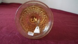 Fenton, topaz hobnail bell, white charger, marked Fenton, 5 3/4” x 3”