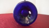 Imperial, blue carnival 3 swan vase, white Imperial price sticker, black & silver Imperial sticker,